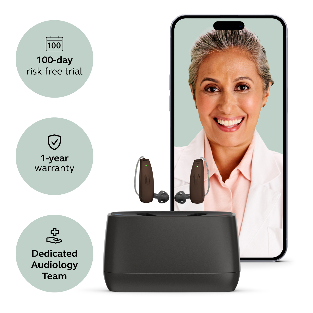 Jabra Enhance Select 50R w/Premium Care, Dark Brown, image number 1